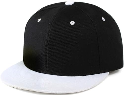 Image of YeeHeen Snapback Hat Flat Bill Visor Hats Adjustable Hip Hop Baseball Cap for Women Men Black White