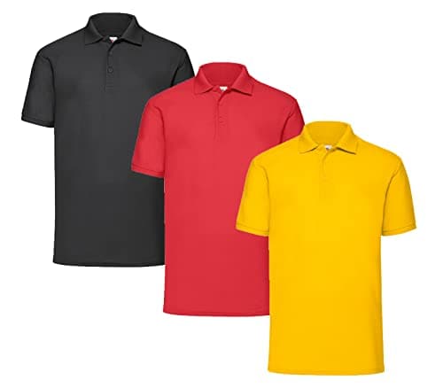 Image of Fruit of the Loom Men's Polo Shirt (Pack of 3), 3XL