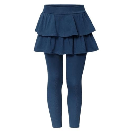 Image of KAKU NANU Girls Leggings Navy Blue Cotton High Waisted Leggings Girls Clothes 5 6 Years