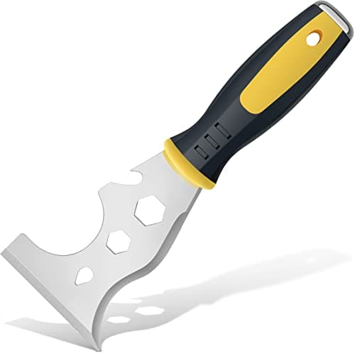 Image of Suokoun 13-in-1 Painters Tool - Stainless Steel Multi Scraper Includes Roller, Straight and Curved Scrapers
