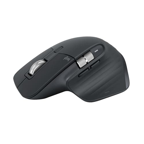 Image of Logitech MX Master 3S Performance Wireless Mouse, 8,000 DPI Silent, Ergonomic, Ultra Fast Scrolling, Multi-Device Feature, Bluetooth, Logi Bolt USB Receiver, Black