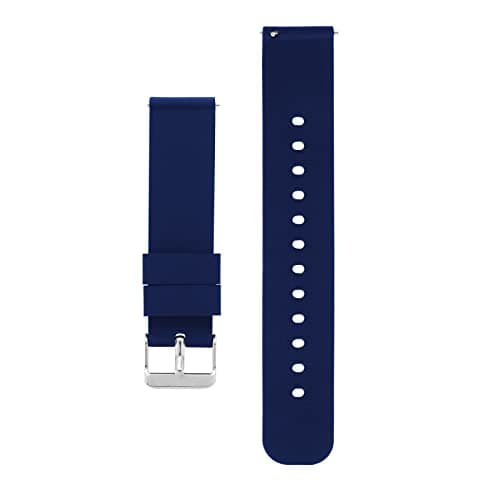 Image of Cobee Silicone Watch Bands - Quick Release Waterproof Soft Rubber Replacement Straps with Silver Plated Stainless Steel Buckle (22mm-Dark Blue)