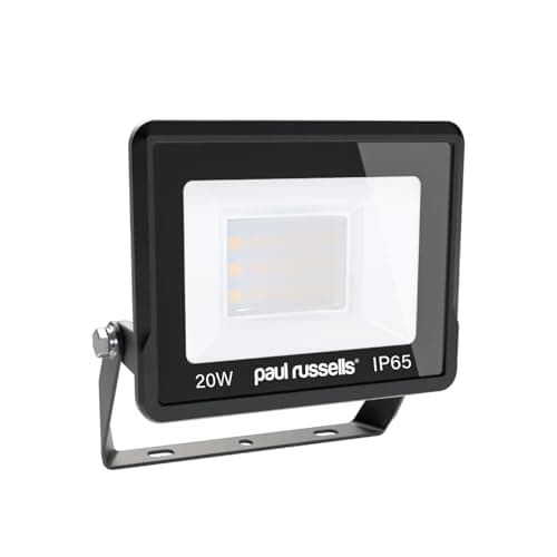 Image of paul russells 20W LED Floodlight, 2000LM Outdoor Security Light, 6500K Daylight with IP65 Waterproof LED Wall Light, Outside Lights by Mains Powered for Garden, Garage Lighting