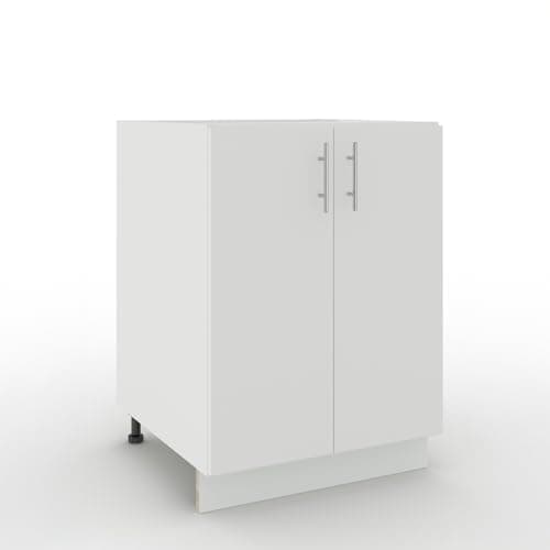 Image of JD Greta Adjustable Kitchen Base Unit - 600mm - Base Cabinet with Doors (No Worktop) - White Matt