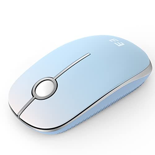 Image of Seenda Wireless Mouse, 2.4GHz Silent Mouse with USB Receiver, 18 month battery life, 1600 DPI Optical Tracking, Portable Computer Mice for Laptop PC Notebook- blue gradient white
