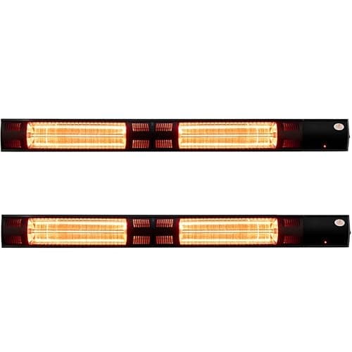 Image of Heatlab 3kW 102cm Electric Wall Mounted IP44 Patio Heater with Remote Control in Black Pack of 2