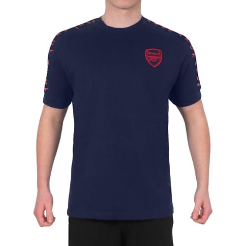 Image of Arsenal F.C. Mens T-Shirt Taped Official Football Gift Navy XL