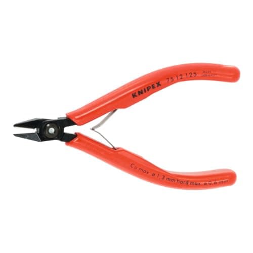 Image of Knipex Electronic Side Cutters Pointed Head with Wire Holder 125H mm
