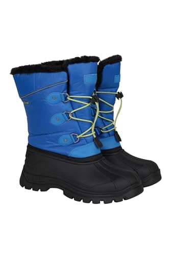 Image of Mountain Warehouse Whistler Kids Snow Boots - Snowproof, Warm, Breathable Childrens Winter Boots, Durable & High Traction Soles - Ideal For Walking & Daily Use Bright Blue Kids Shoe Size 13