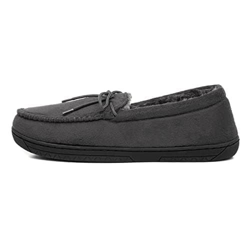 Image of The Slipper Company Mens Moccasin Grey Slipper - Size 9 UK - Grey