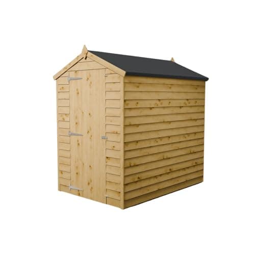 Image of WALTONS | Wooden Overlap 6 x 4 Apex Windowless Storage Shed | Apex Roof | 7mm Overlap Cladding | Wooden Garden Storage Shed | 10 Year Anti Rot Guarantee | 6 x 4 6ft 4ft