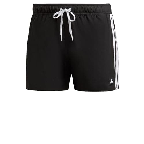 Image of adidas Men's 3-Stripes CLX Very-Short-Length Swim Shorts, Black / White, XL