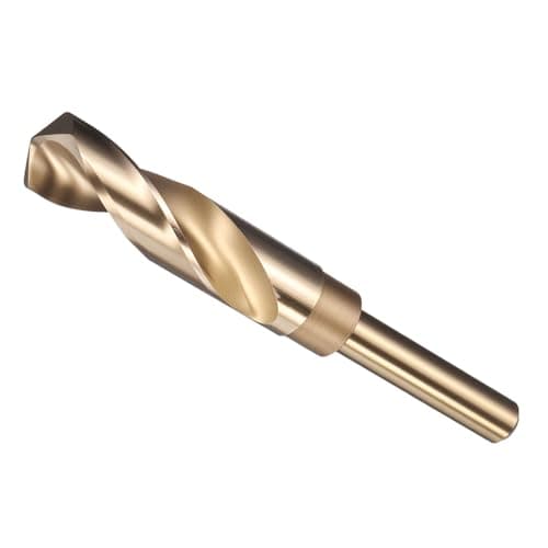 Image of METALLIXITY Drill Bit (20.5mm), 1/2" Reduced Shank Round M2 High Speed Steel Bits 135-Degree Point Angle for Drilling Metal and Steel DIY Projects Gold