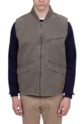 Image of Timberland - Men's Sleeveless Canvas Jacket, Military, M
