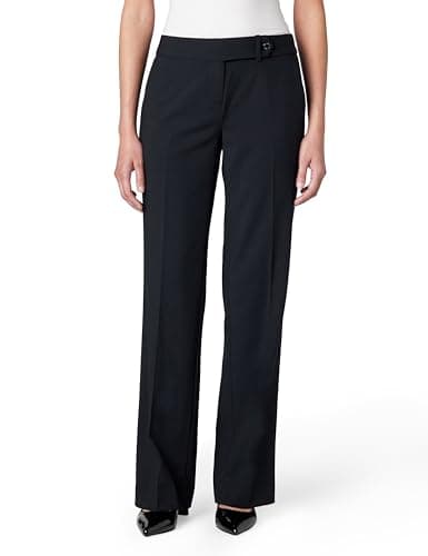 Image of Calvin Klein Women's Straight Leg Lux Business Pant (Standard & Petite) Casual, Navy, 12
