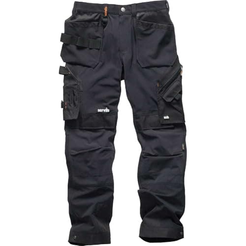 Image of Scruffs Mens Pro Flex Plus Holster Workwear Trousers, Black (Black 001), 32W EU