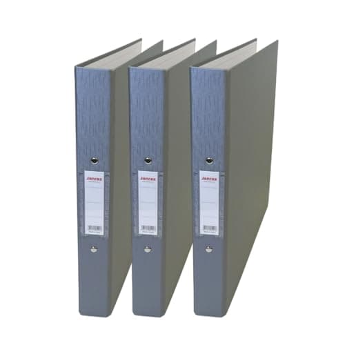 Image of Pack of 3 A4 Grey Paper Over Board Ring Binders by Janrax