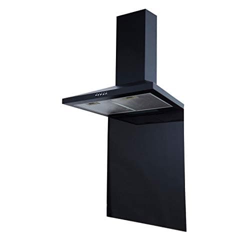 Image of SIA SP60BL Toughened Glass Splashback for Kitchen, Cookers, Hobs, 60cm x 75cm, Heat Resistant, Black