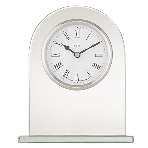Image of Acctim Ascott Mantel Clock Quartz Glass Energy Efficient Movement Chrome