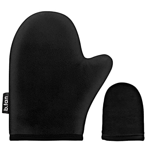 Image of b.tan Face + Body Self Tanning Mitt Kit | Face & Body Mitt Bundle - Streak-Free, Velvety Soft, Reusable & Washable Self Tanner Mitt for Sunless Tan, Body Lotion, Tanning Lotion, Sprays, & Gels