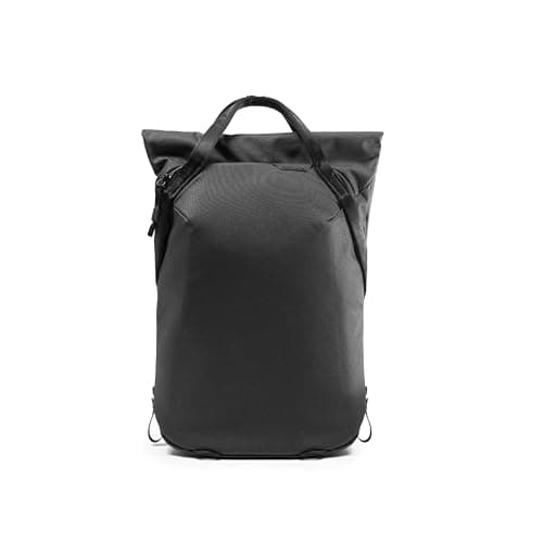Image of Peak Design Everyday Totepack 20L, Black, Weatherproof Shell, Top and Side Access, FlexFold Dividers, Laptop Sleeve, Internal Pockets, Backpack or Hand Carry, Versatile Tote Bag for Women and Men