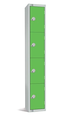 Image of The Products Store Four Door Compartment Locker - School Work Gym Storage Locker 1800mm H x 300mm W x 300mm D - GREEN