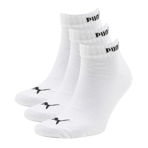 Image of Puma Unisex Quarter Pack Sock, White, 6 8 UK