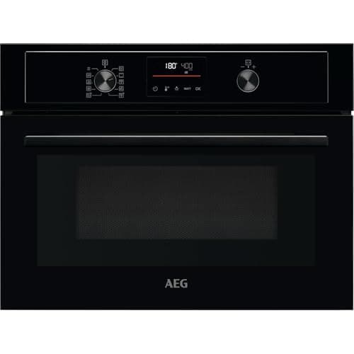 Image of AEG 3000 Series CombiQuick Microwave and Built-in Oven KMX365060B, 43L, Integrated Oven with Turbo Grill, Pizza Setting, Defrost and Reheating, Electronic display and Delay Start, 450x560x550mm, Black