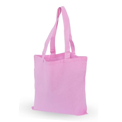 Image of IMFAA Small (30x30+30) Cm 100% Cotton Canvas Reusable Tote Shopping/Kids Party Bags For Painting and Printing in Multi-Colours. (Pink, 1)