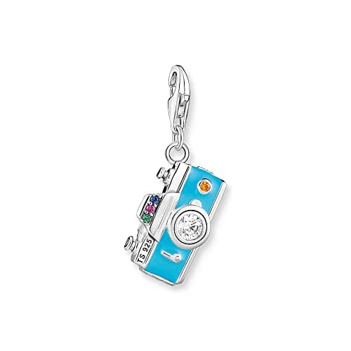 Image of Thomas Sabo Charm pendant Retro camera 925 Sterling Silver, Blackened, Cold Enamel