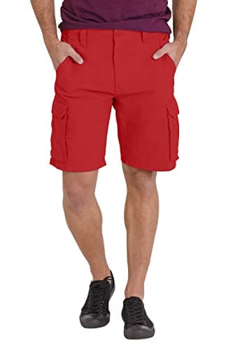 Image of westAce Mens Cargo Combat Shorts 100% Coton 6 Pockets Chino Summer Work Safety Essential Half Pants All Waist 32-44 (RED, 36W)