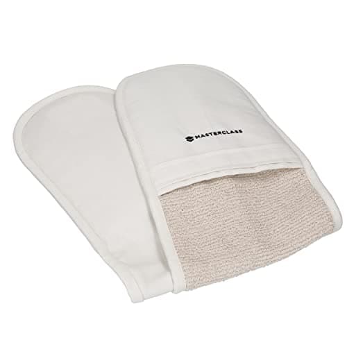 Image of MasterClass Deluxe Professional Oven Gloves, Heat Resistant and Double-Sided Mitts, Heavy-Duty Cotton, Non-Slip Gloves for Cooking and Baking, Cream