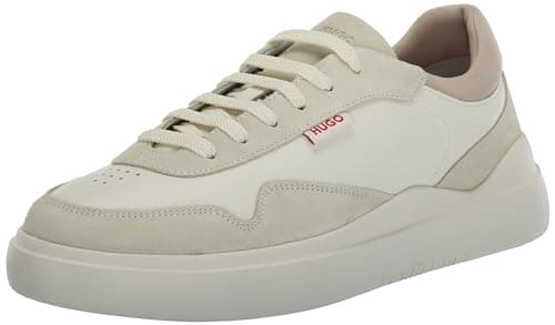 Image of HUGO Men's Blake Cupsole Smooth Sneakers, Cream, 12 UK