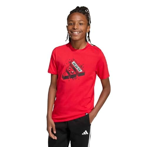Image of adidas Unisex Kids Gaming Graphic T-Shirt Junior, Pure Ruby, 15-16 Years