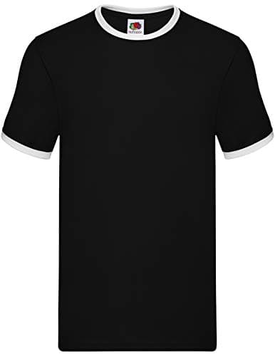 Image of Fruit of the Loom Men's Ringer Premium T-Shirt, Black/White, Small