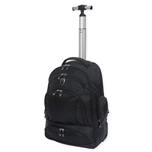Image of ARIANA Wheeled Backpack Trolley Laptop Rucksack Cabin Hand Luggage Camping Hiking Travel Bag - RT633 (Black)