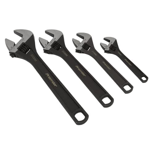 Image of Sealey AK9567 4pc Adjustable Wrench Set, Black