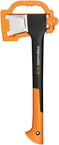 Image of Fiskars Splitting Axe S X11, 1.1 kg, Incl. Storage and Carrying Case, Length: 44 cm, Non-stick Coating, Steel Blade/Fibreglass Handle, Black/Orange, 1015640