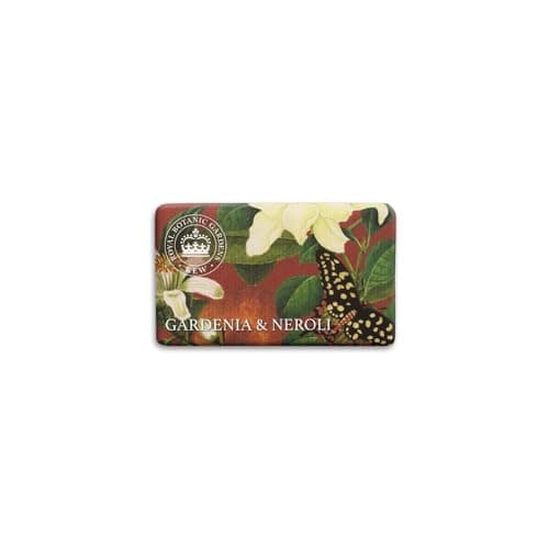 Image of The English Soap Company Kew Gardens Gardenia & Neroli Soap - Vegan Soap Bar Enriched with Shea Butter - Floral Gardenia Scent with Neroli & Coconut, Moisturising, Cruelty-Free - 240g