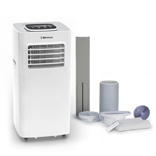 Image of Belaco Air Conditioning Unit, Portable Air Conditioner 9000BTU 4-in1 Dehumidifier, Cooling Fan with 2 speeds, Digital & Remote Control, Dual window Kit, 24H timer, Air Conditioner for Home ACU-9000R1