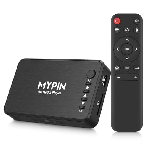 Image of 4K Media Player, MYPIN HDMI Media Player Read USB drive/SD card with HD HDMI/AV/VGA Output for RMVB/MKV/JPEG etc with Remote Control