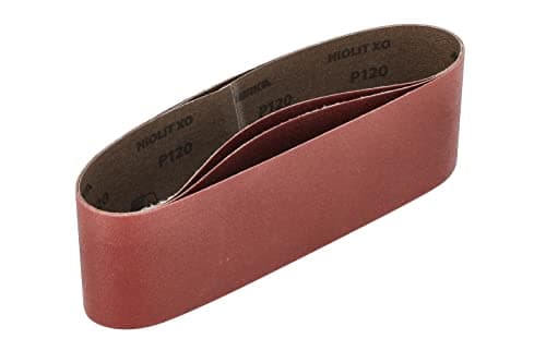 Image of Mirka Red 3 pcs fabric sanding belts 75x533mm / grit P120 / high quality sanding belt for belt sander/for sanding wood and metal