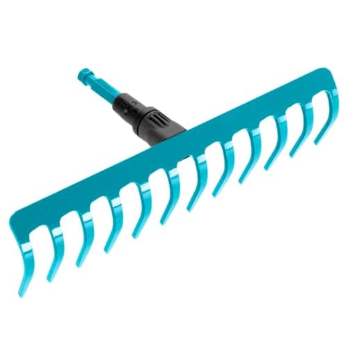 Image of Gardena combisystem rake: Practical rake with 12 tines ideal garden accessories for raking, weed removal and for working the soil, working width 30 cm, suitable for all cs-stems (3177-20)