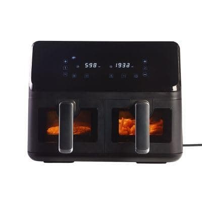 Image of Lakeland Dual Basket Air Fryer with Easy View Windows 8L – 2 x 4L Independent Non-Stick Baskets