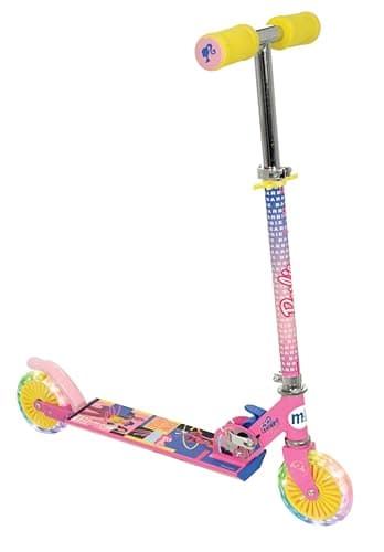 Image of Barbie Kids Folding Inline Scooter for Girls and Boys | Officially Licensed Adjustable with Light Up Wheels