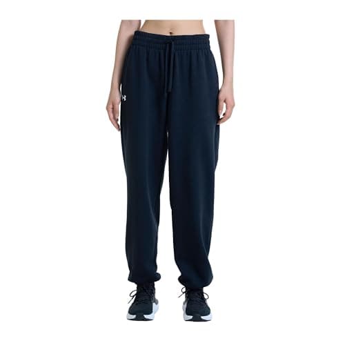 Image of Under Armour Women's Rival Fleece Oversized Joggers, (001) Black / / White, Large