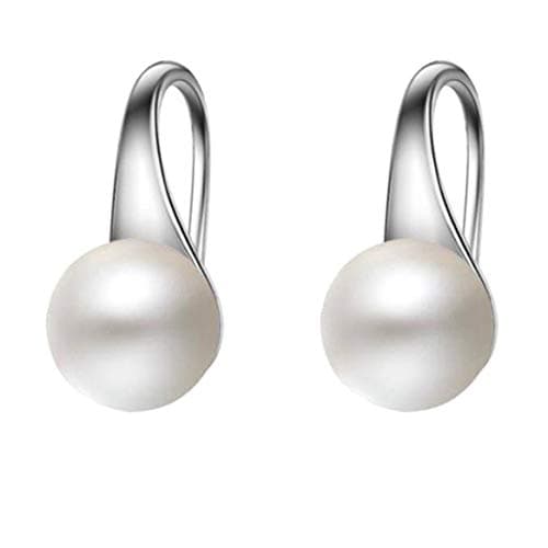 Image of Pearl Earrings for Women,925 Sterling Silver Hook Earrings Style A