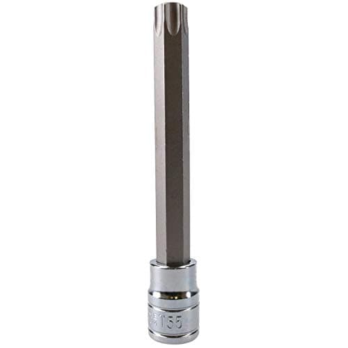 Image of T55 3/8" Drive Extra Long 110mm Tamperproof Tamper Torx Star Security Bit Socket