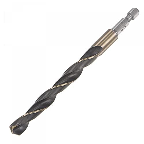 Image of sourcing map High Speed Steel Hex Shank Twist Drill Bit, 10mm Drilling Dia with 1/4 Inch Hex Shank 132mm Length