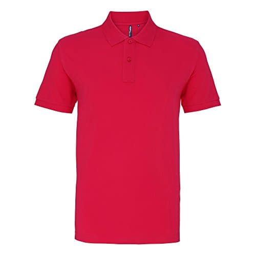 Image of Asquith & Fox Men's Asquith and Fox Men's Polo Short Sleeve Polo Shirt, Pink (Hot Pink 000), Small (Manufacturer Size:Small)